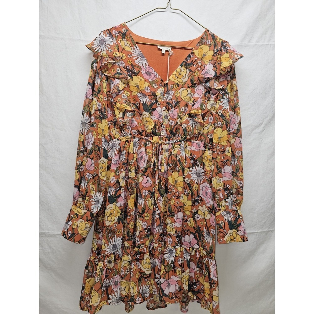 NWT Jodifl Long Sleeve Dress S Boho‎ Hippie Artsy Flowy